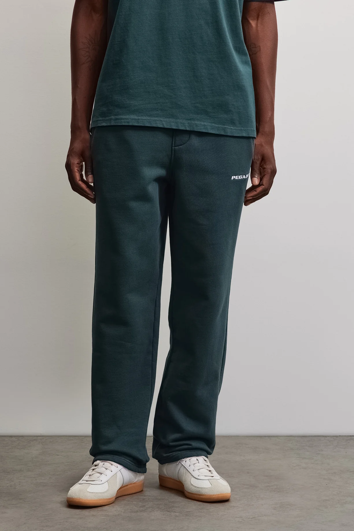 Logo Wide Sweat Pants Washed Dark Teal Logo Wide Sweat Pants Washed Dark Teal