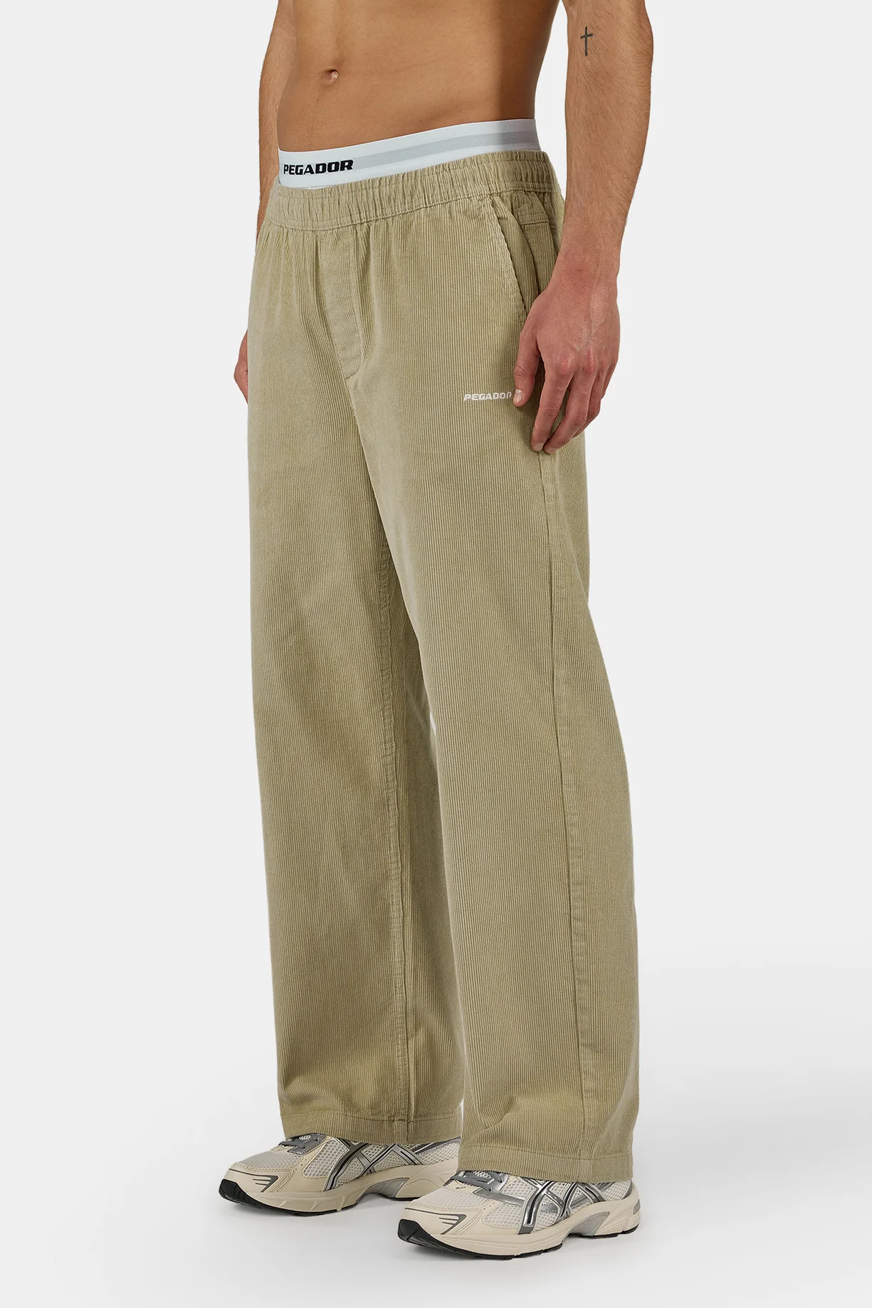 Torgny Wide Cord Smart Pants Khaki Beige Torgny Wide Cord Smart Pants Khaki Beige